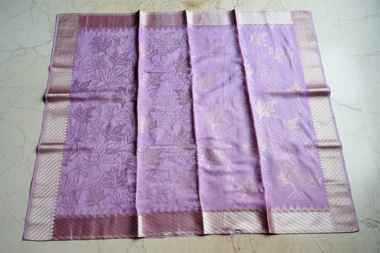 Dusky Pink Banarasi Brasso Saree