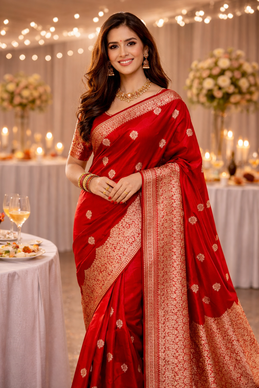 Bright Red Pure Chiniya Silk
