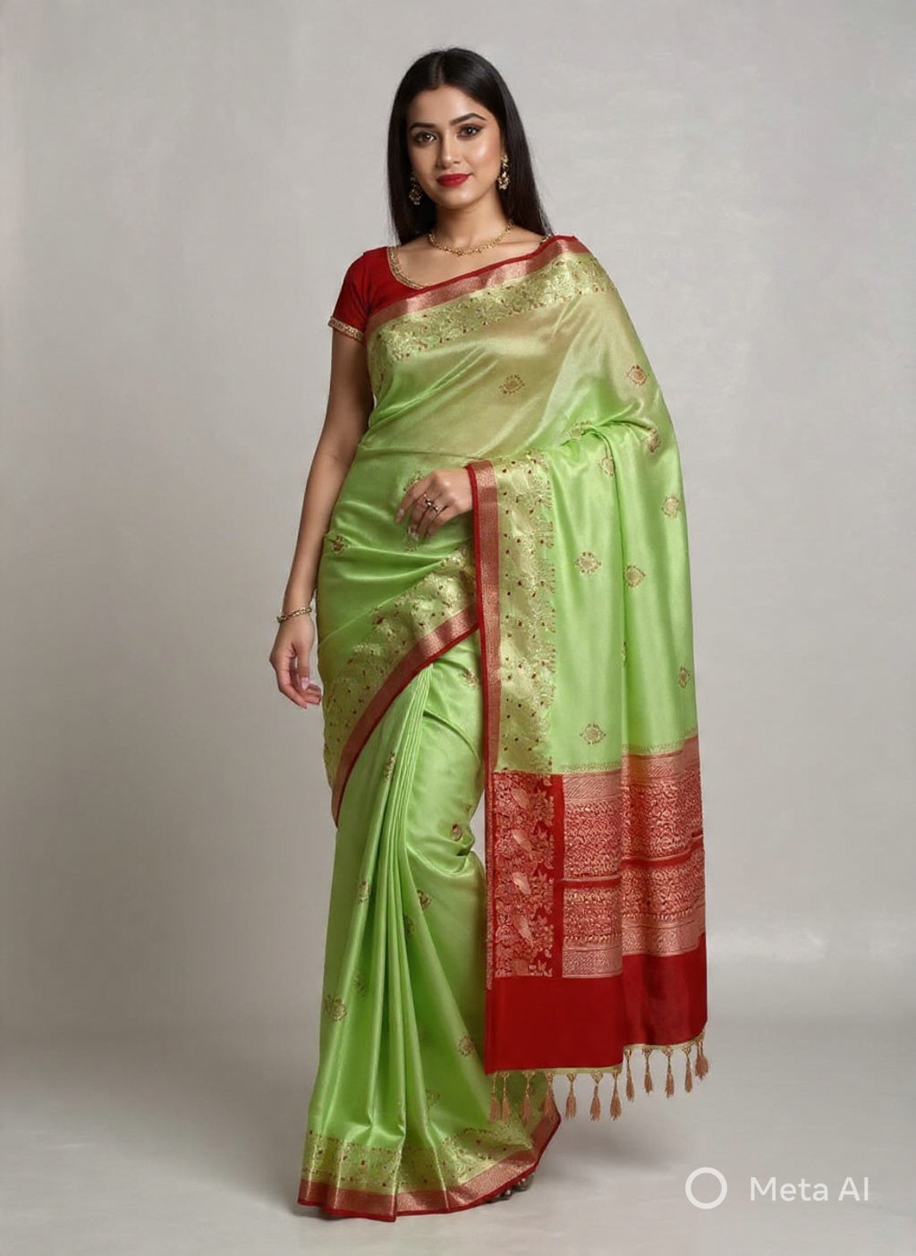 Pista Green Pure Chiniya Silk