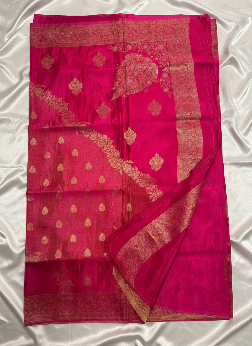 Pink Banarasi Pure Mashru Silk - Designer Party Wear