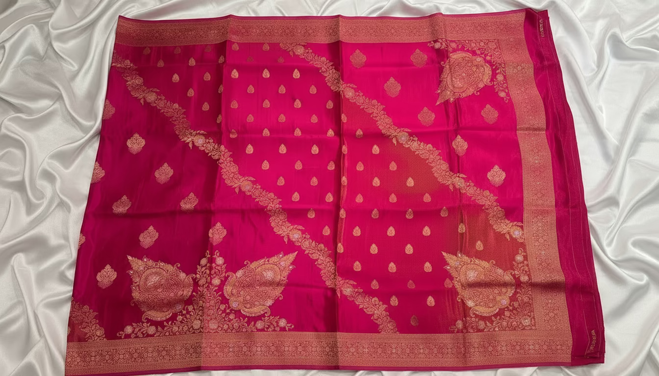 Pink Banarasi Pure Mashru Silk - Designer Party Wear