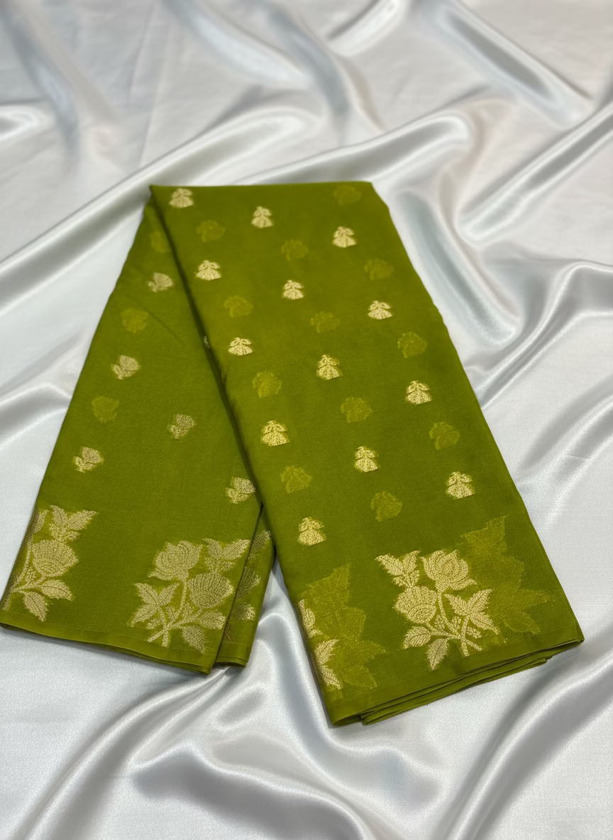 Green Banarasi Warm Silk Saree with Meenakshi Weaving -  Designer Traditional Wear