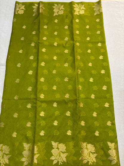 Green Banarasi Warm Silk Saree with Meenakshi Weaving -  Designer Traditional Wear