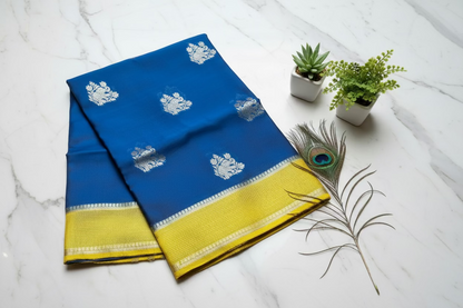 Peacock Blue Dola Silk - Small Elephant