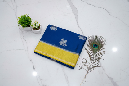 Peacock Blue Dola Silk - Small Elephant