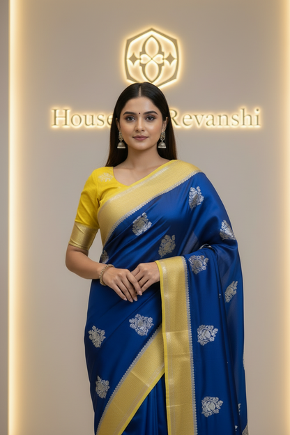 Peacock Blue Dola Silk - Small Elephant