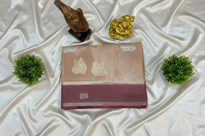 Beige Dola Silk =- Elephant Motifs