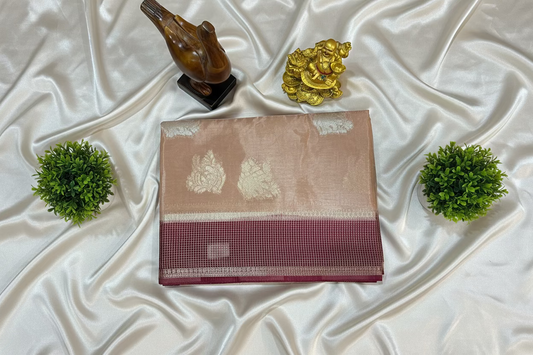 Beige Dola Silk =- Elephant Motifs