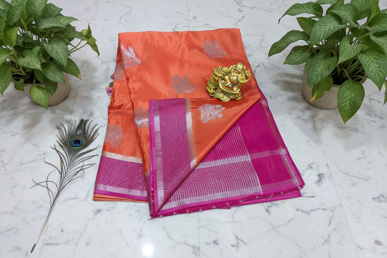 Orange Dola Silk - Small Elephant