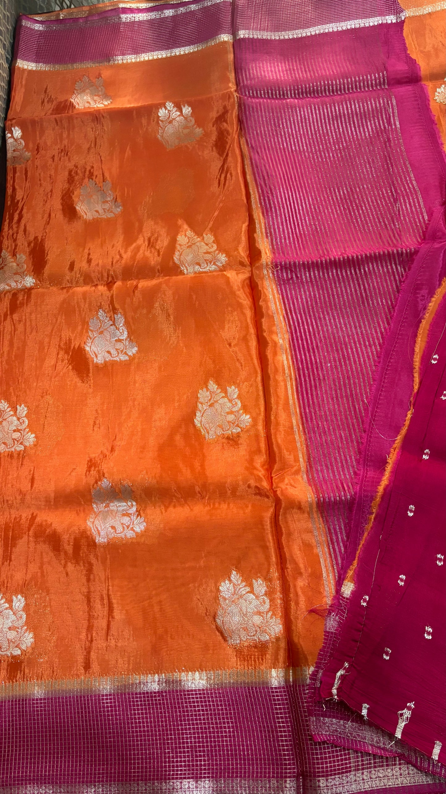 Orange Dola Silk - Small Elephant