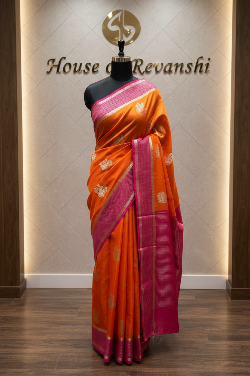 Orange Dola Silk - Small Elephant