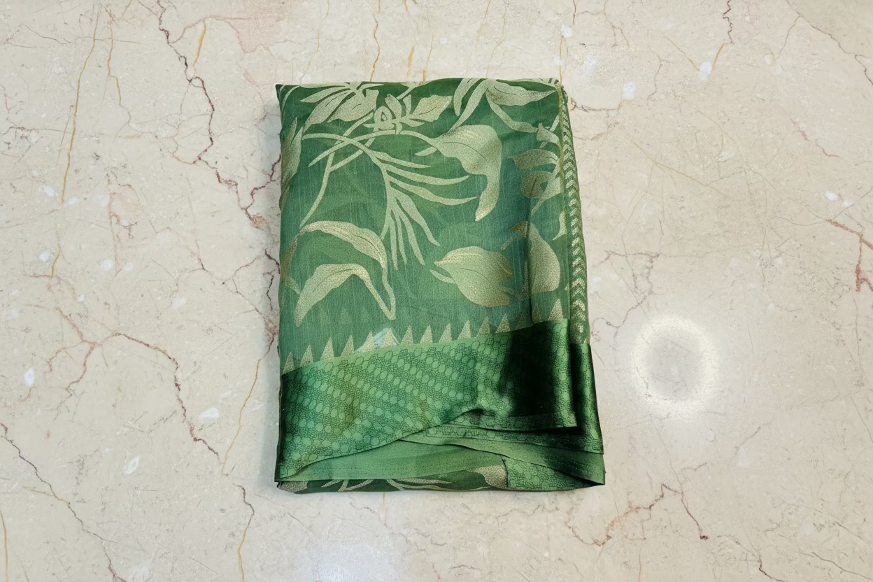 Forest Green Banarasi Brasso Saree