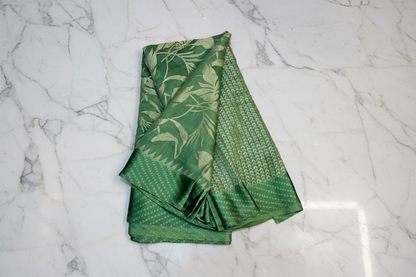 Forest Green Banarasi Brasso Saree