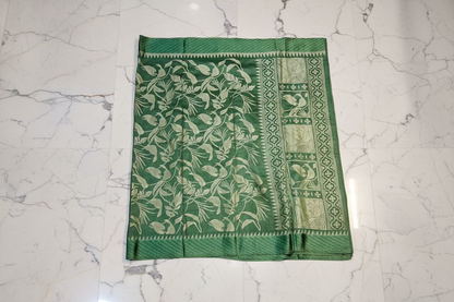 Forest Green Banarasi Brasso Saree