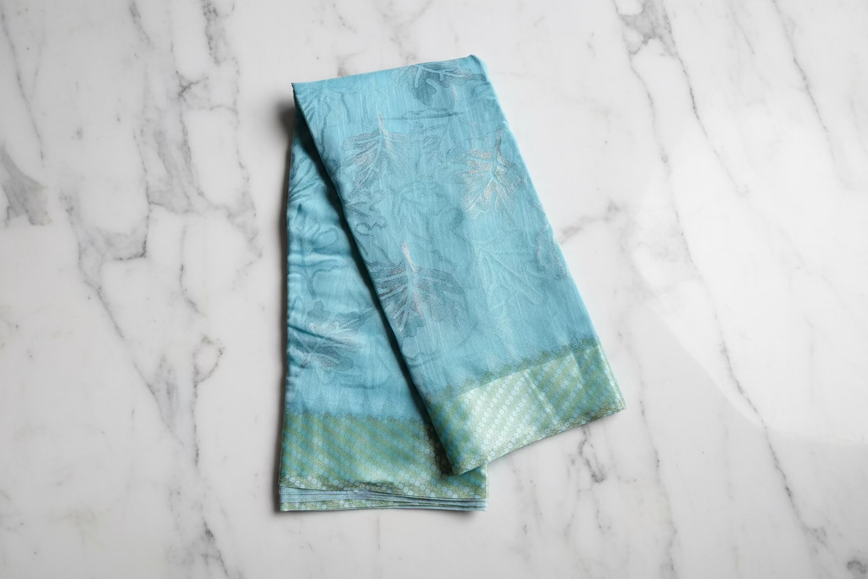 Pale Blue Banarasi Brasso Saree