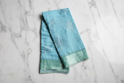 Pale Blue Banarasi Brasso Saree