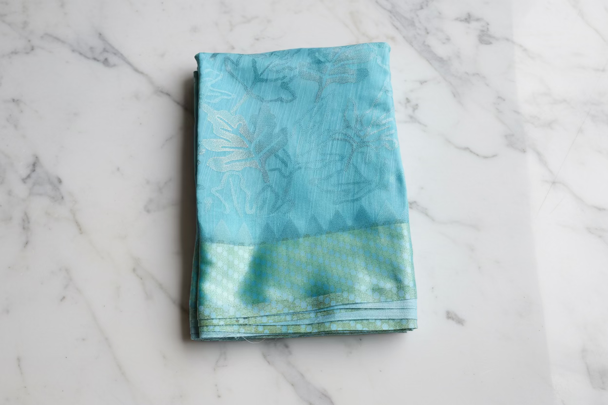Pale Blue Banarasi Brasso Saree
