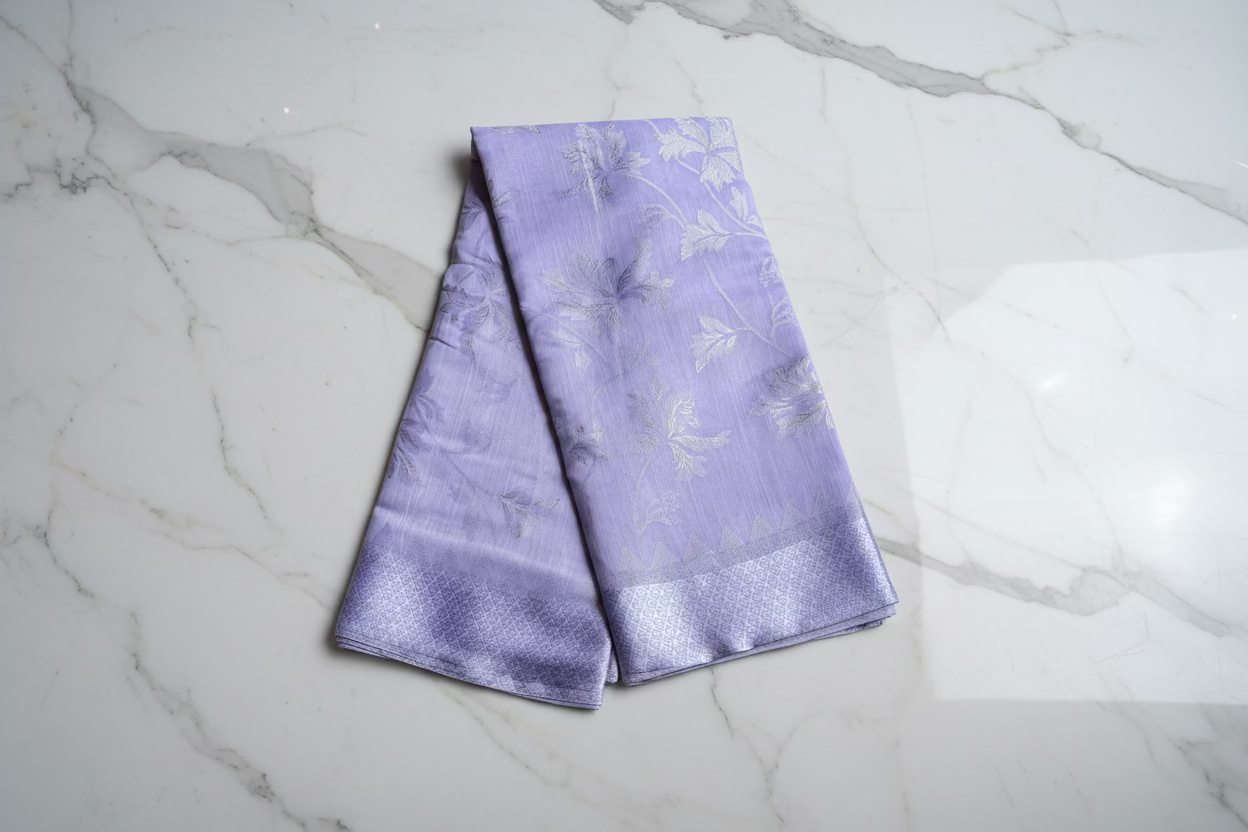 Lavender Banarasi Brasso Saree