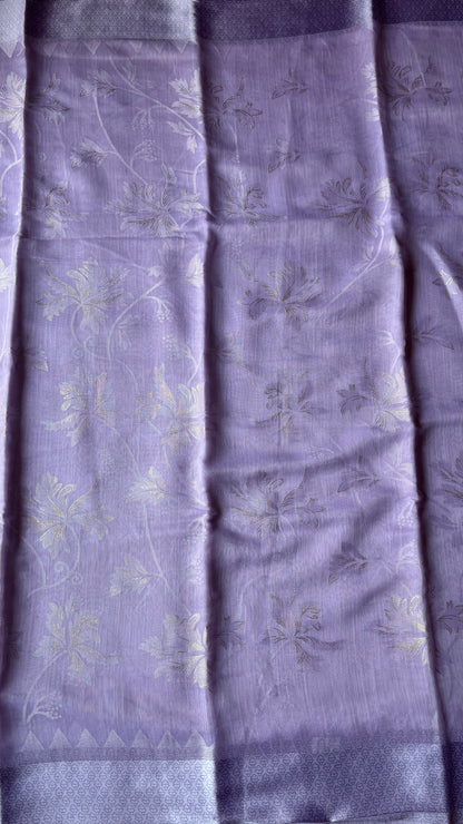 Lavender Banarasi Brasso Saree