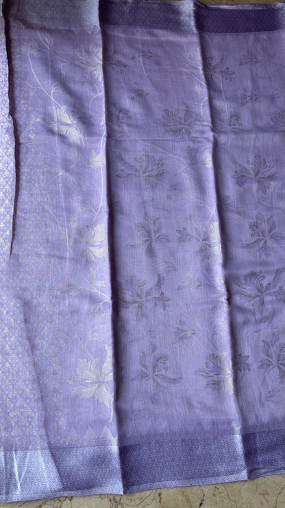 Lavender Banarasi Brasso Saree