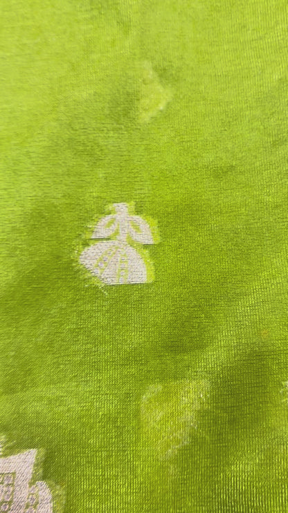 Green Banarasi Warm Silk Saree with Meenakshi Weaving -  Designer Traditional Wear