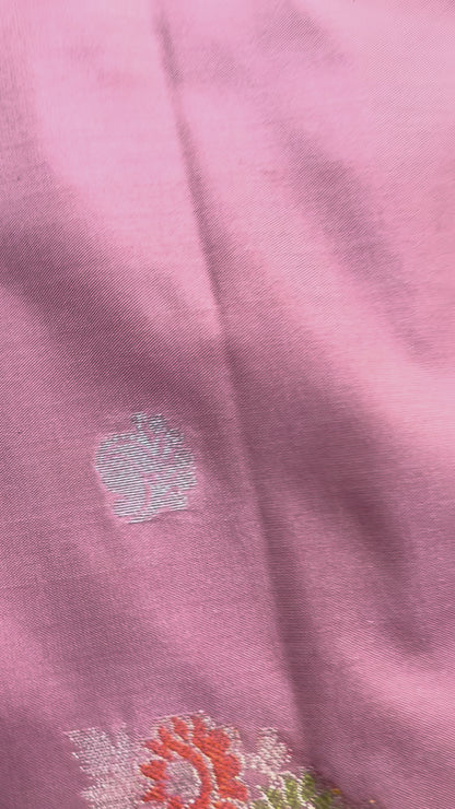 Peach Banarasi Katan Silk Saree with Sona Rupa weaving -  Designer Traditional wear