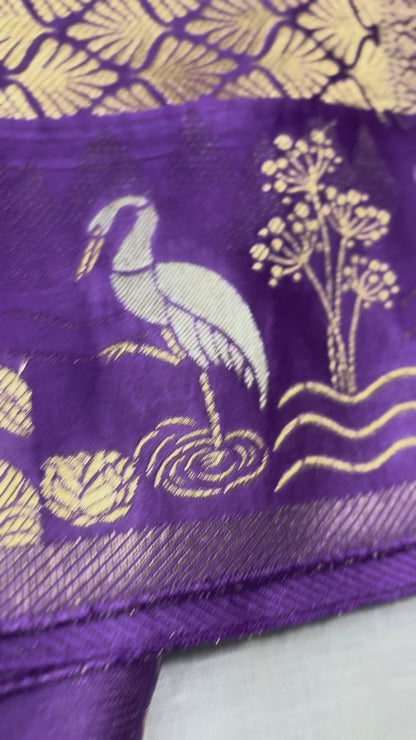 Lavender Banarasi Pure Mashru Silk - Designer Ethnic Wear