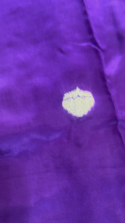 Purple Banarasi Russian Silk Saree with Small Butta with Bentex Jaal Border- Traditional Wear
